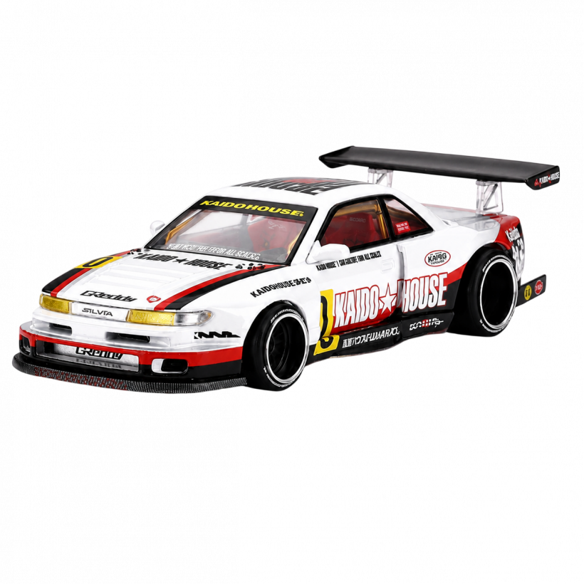 Машинка Premium Kaido House x MiNI GT Nissan Silvia S13-R Circuit Spec V1 1:64 KHMG251 White - Retromagaz