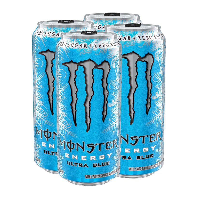 Набір Напій Енергетичний 4шт Monster Energy Ultra Blue 500ml - Retromagaz