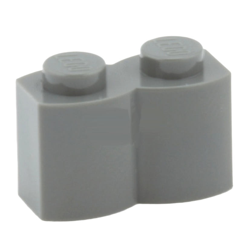 Кубик 50шт Lego Модифікована with Log Profile 1 x 2 30136 4114054 4211095 Dark Bluish Grey Б/У - Retromagaz