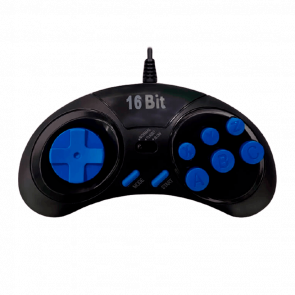 Геймпад Дротовий RMC Mega Drive SJ-6000 Турбо Кнопки Black Blue 1.5m Новий - Retromagaz