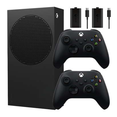 Набір Консоль Microsoft Xbox Series S 1TB Carbon Black Новий  + Геймпад Бездротовий + Акумулятор Play and Charge 2шт - Retromagaz