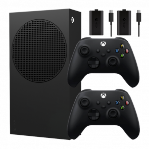 Набір Консоль Microsoft Xbox Series S 1TB Carbon Black Новий  + Геймпад Бездротовий + Акумулятор Play and Charge 2шт - Retromagaz