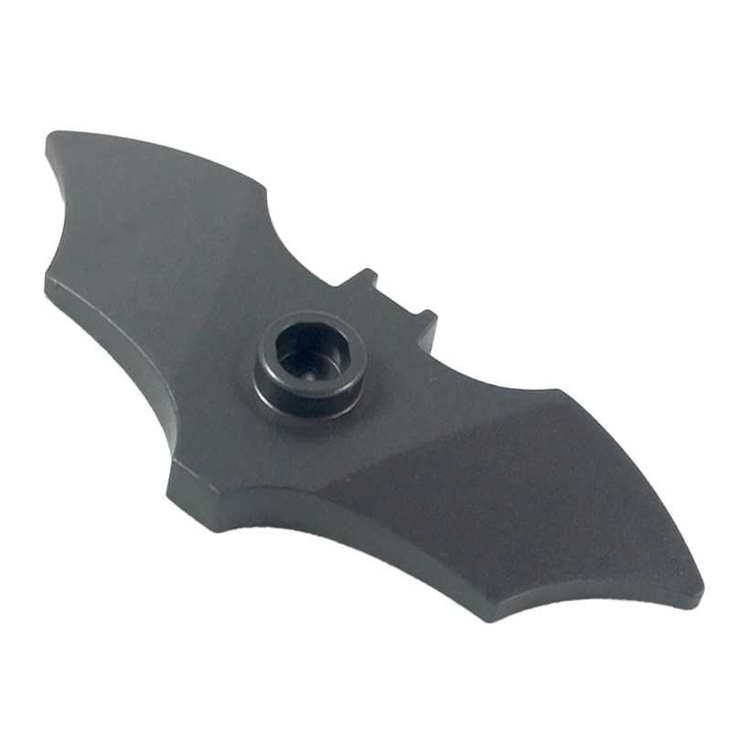 Зброя 2шт Lego Метальна Batarang Wide with Stud on Front 37720e 6236812 Pearl Dark Grey Б/У - Retromagaz