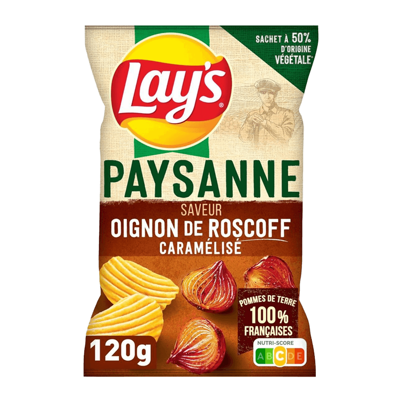 Чипси Lay's Paysanne зі Смаком Карамелізованої Цибулі 120g - Retromagaz