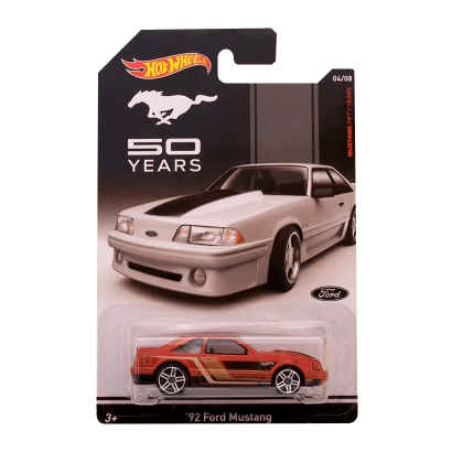 Тематическая Машинка Hot Wheels '92 Ford Mustang Mustang Fifty Years BDL77 Black Новый - Retromagaz