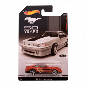 Тематическая Машинка Hot Wheels '92 Ford Mustang Mustang Fifty Years BDL77 Black Новый