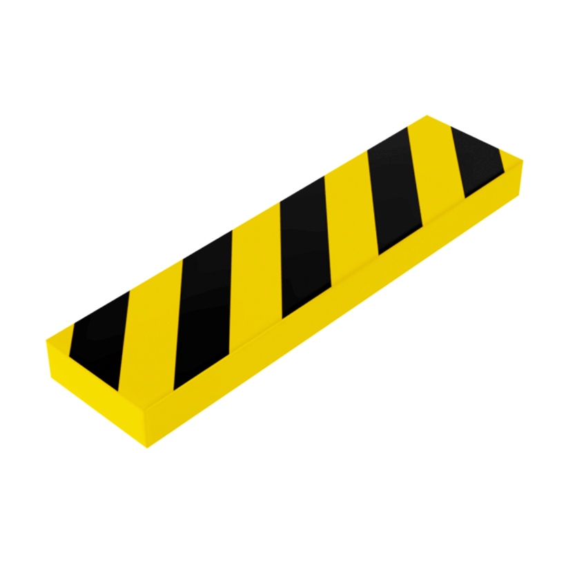 Плитка 2шт Lego Декоративная Black and Yellow Danger Stripes Pattern 1 x 4 2431p52 4119091 Yellow Б/У - Retromagaz