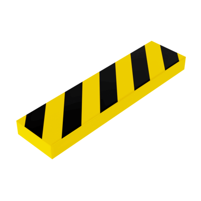 Плитка Lego Декоративная Black and Yellow Danger Stripes Pattern 1 x 4 2431p52 4119091 Yellow 2шт Б/У - Retromagaz