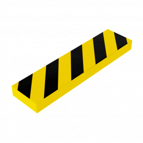 Плитка Lego Декоративна Black and Yellow Danger Stripes Pattern 1 x 4 2431p52 4119091 Yellow 2шт Б/У