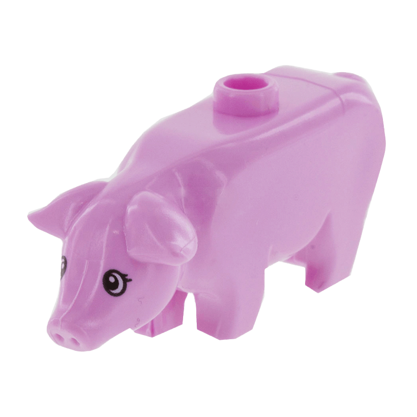 Фигурка Lego Земля Pig with Black and White Eyes Hamletta Animals 87621pb04 6194399 Bright Pink Б/У - Retromagaz