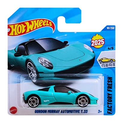 Машинка Базова Hot Wheels Gordon Murray Automotive T.33 Factory Fresh 1:64 JBB70 Teal - Retromagaz