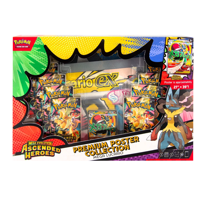 Картки Колекційна Гра Pokemon Mega Evolution - Ascended Heroes Mega Premium Poster Collection Lucario - Retromagaz