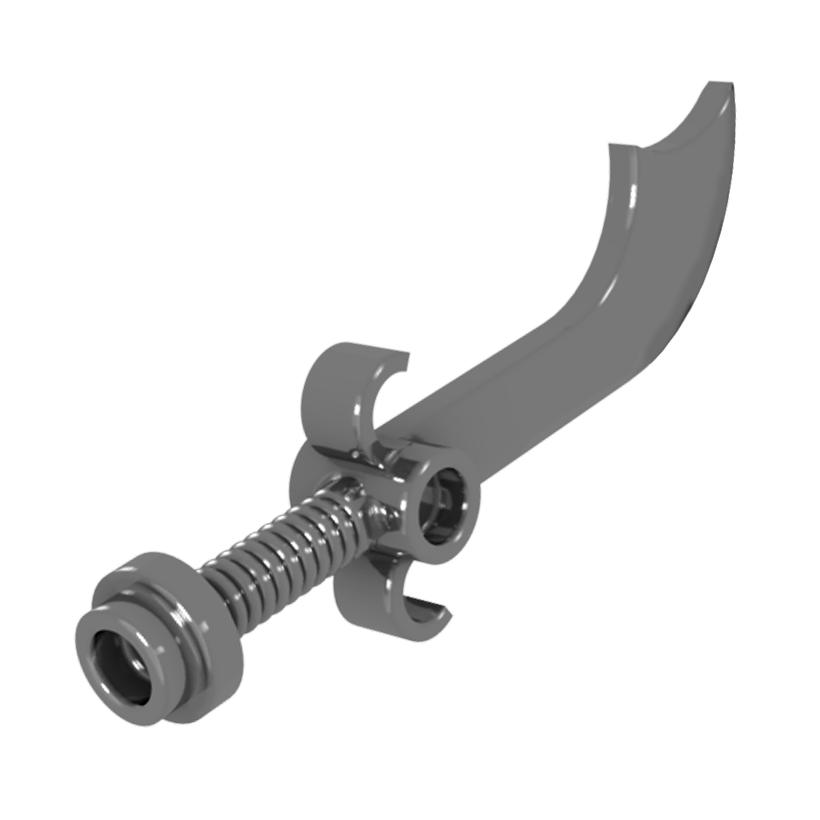 Зброя Lego Меч Scimitar 43887 4220111 Chrome Silver Б/У - Retromagaz