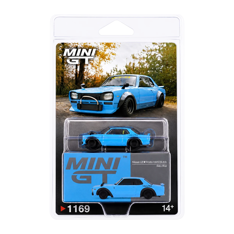 Машинка Premium MINI GT Nissan LB Works HAKOSUKA 1:64 MGT01169-BL Blue - Retromagaz