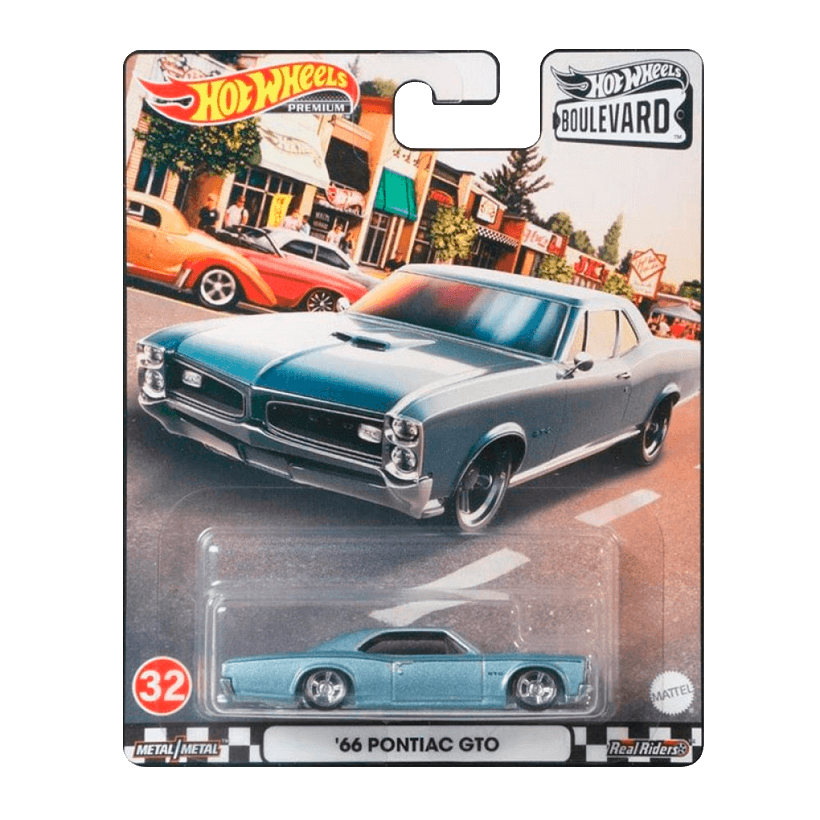 Машинка Premium Hot Wheels '66 Pontiac GTO Boulevard 1:64 GRM02 Light Blue Новий - Retromagaz