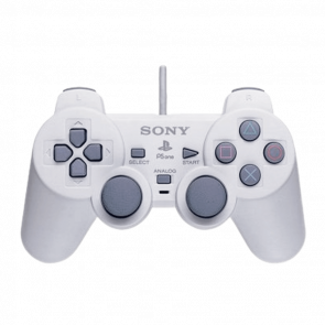 Геймпад Дротовий Sony PlayStation 1 DualShock SCPH-110 White 2m Б/У - Retromagaz