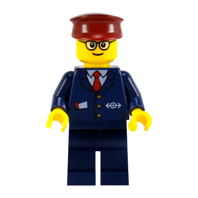 Фигурка Lego Train 973pb0320 Dark Blue Suit with Train Logo City trn115 Б/У - Retromagaz