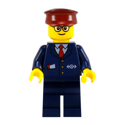Фігурка Lego 973pb0320 Dark Blue Suit with Train Logo City Train trn115 Б/У - Retromagaz