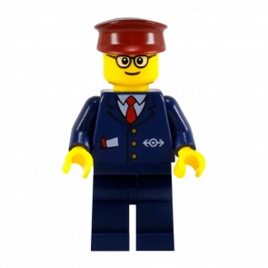 Фигурка Lego 973pb0320 Dark Blue Suit with Train Logo City Train trn115 Б/У - Retromagaz