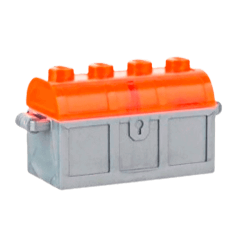 Ємність Lego Treasure Chest Bott Lid 2 x 4 x 2 4738ac02 4739a 6125675 473947 6125676 Flat Silver Trans-Neon Orange Б/У - Retromagaz