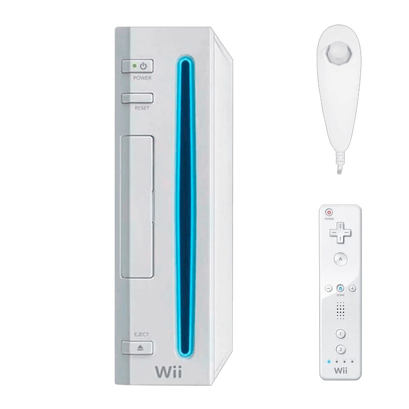 Набір Консоль Nintendo Wii RVL-001 Europe Модифікована 120GB White + 5 Вбудованих Ігор Б/У  + Контролер Бездротовий Remote + Контролер Дротовий Nunchuk - Retromagaz