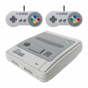 Набір Консоль Nintendo SNES FAT Europe Light Grey Б/У + Геймпад Дротовий Grey 2.2m 2 шт Б/У - Retromagaz