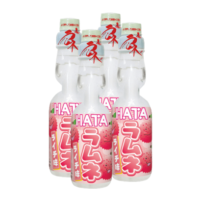 Набір Напій 4шт Hatakosen Ramune Litchi 200ml - Retromagaz