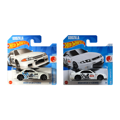 Набор Машинок Базовых Hot Wheels Nissan Skyline GT-R R33 HTC44 + R32 Godzilla HKJ13 White J-Imports - Retromagaz