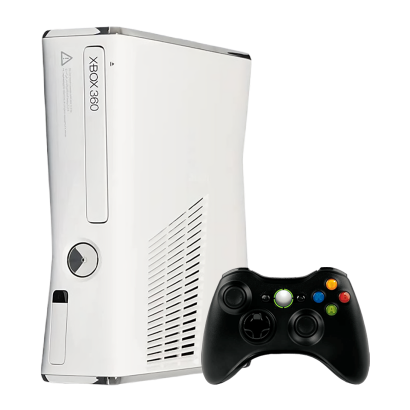Набір Консоль Microsoft Xbox 360 S Freeboot 250GB White + 5 Вбудованих Ігор Б/У  + Геймпад Бездротовий RMC Black Новий - Retromagaz
