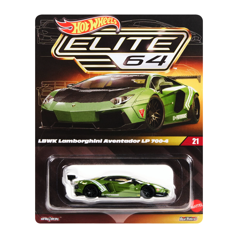 Машинка Premium Hot Wheels LBWK Lamborghini Aventador LP 700-4 Elite 64 1:64 JNF04 Green - Retromagaz