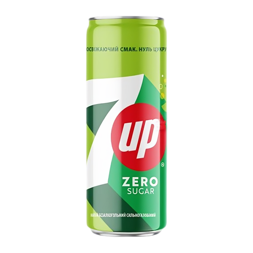 Напій 7UP Zero Sugar 330ml - Retromagaz