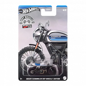 Тематическая Машинка Hot Wheels Ducati Scrambler Hot Wheels Edition Motorcycle Club 1:64 HRR93 Silver