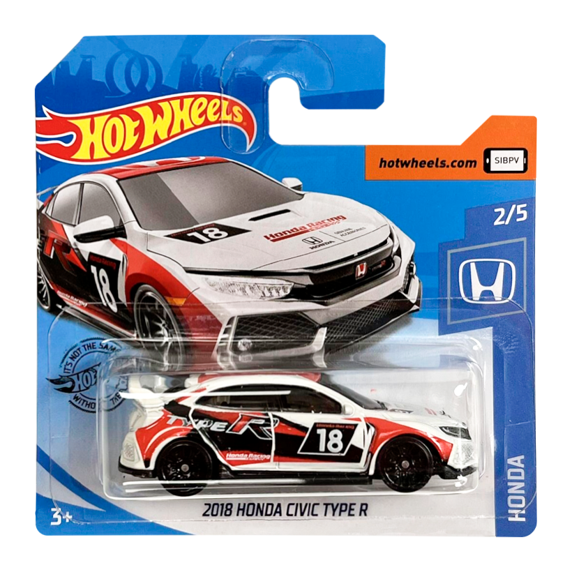 Машинка Базова Hot Wheels 2018 Honda Civic Type R Honda 1:64 GHF50 White - Retromagaz