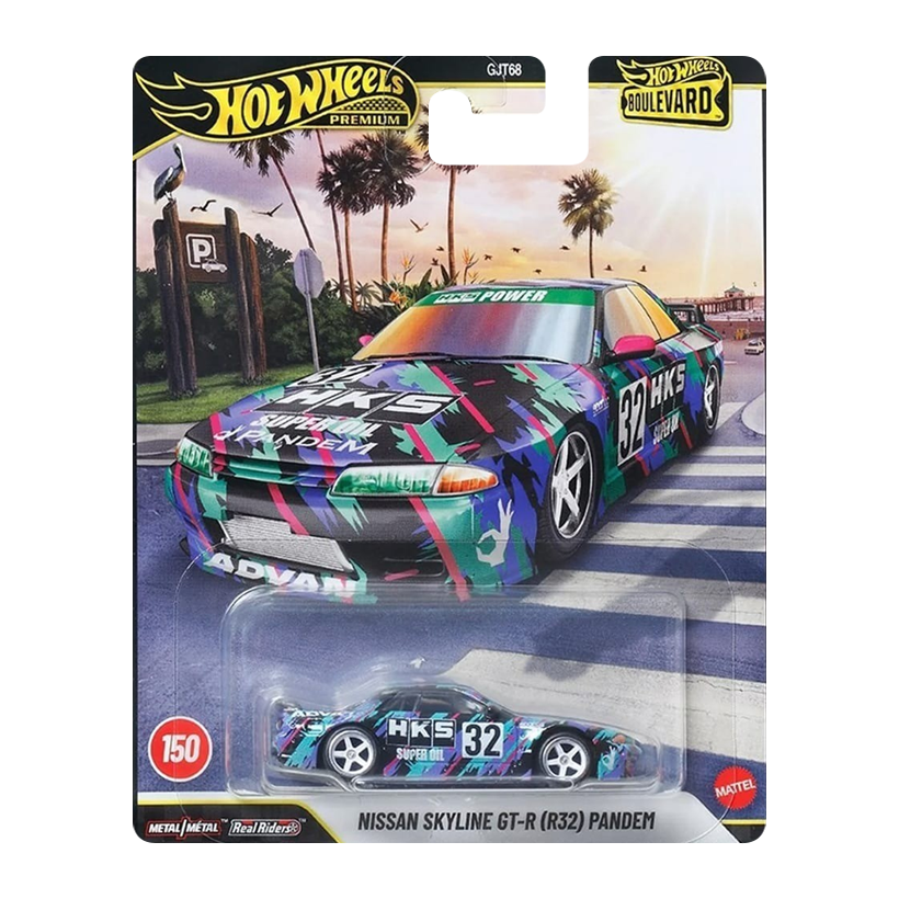 Машинка Premium Hot Wheels Nissan Skyline GT-R (R32) Pandem Boulevard 1:64 JHW41 Black - Retromagaz