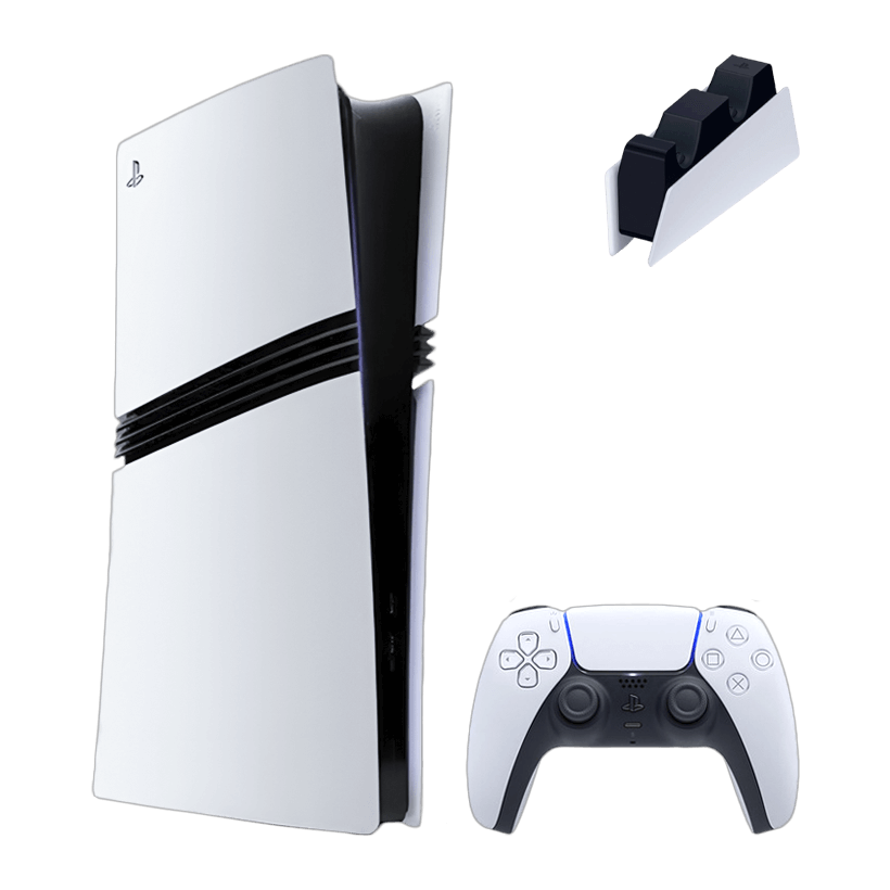 Набор Консоль Sony PlayStation 5 Pro 2TB White Б/У  + Геймпад Беспроводной DualSense + Зарядное Устройство Проводной для DualSense - Retromagaz