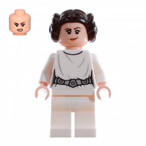 Фигурка Lego Star Wars Повстанец Princess Leia White Dress Detailed Belt Crooked Smile sw0994 1шт Б/У Хороший - Retromagaz