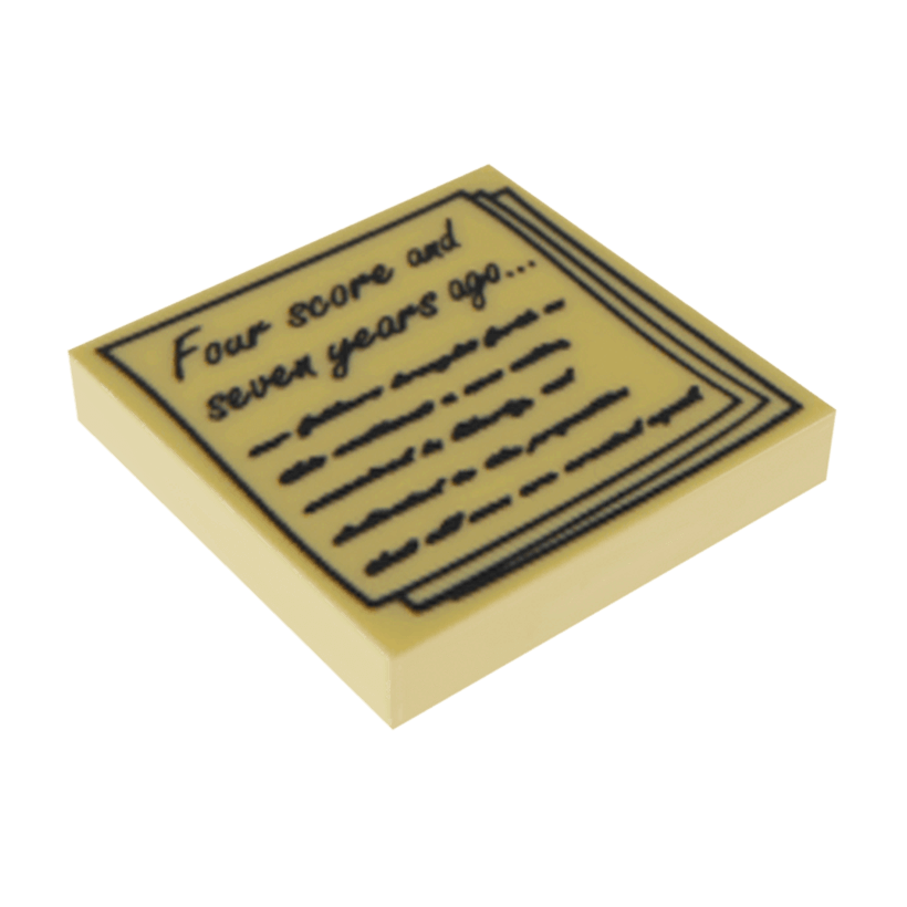 Плитка Lego Декоративная Groove with 'Four score and seven years ago...' 2 x 2 3068bpb0825 6056973 Tan Б/У - Retromagaz