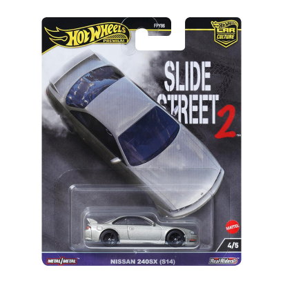 Машинка Premium Hot Wheels Nissan 240SX (S14) Slide Street 1:64 HKC83 Grey - Retromagaz