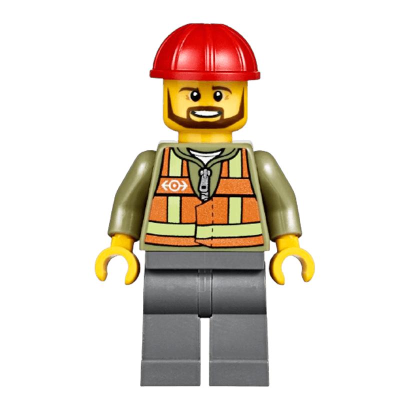 Фигурка Lego Train 973pb1705 Light Orange Safety Vest City trn235 Б/У - Retromagaz