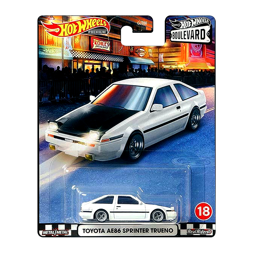 Машинка Premium Hot Wheels Toyota AE86 Sprinter Trueno Boulevard 1:64 GJR77 White - Retromagaz