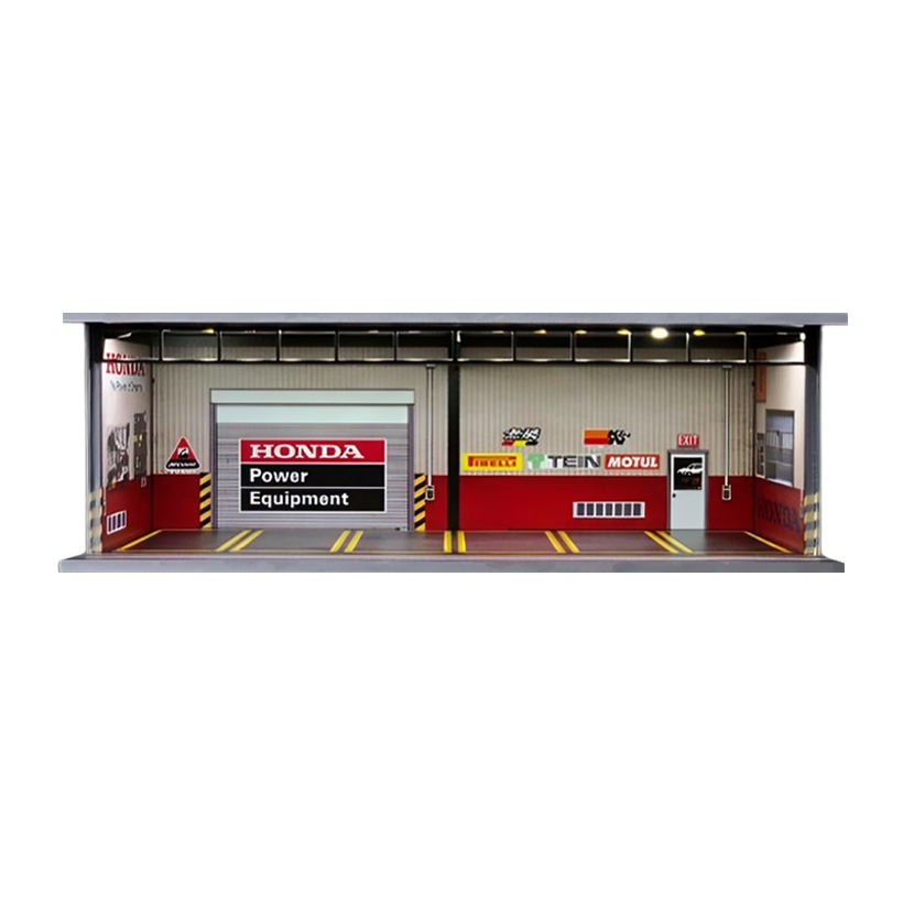 Диорама G-Fans Honda Garage Гараж с Подсветкой 1:64 - Retromagaz