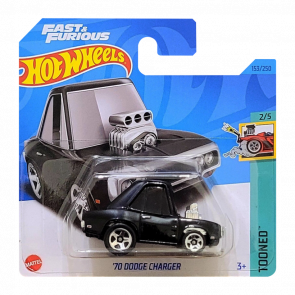 Машинка Базова Hot Wheels Fast & Furious '70 Dodge Charger Tooned HKG57 Black Новий - Retromagaz