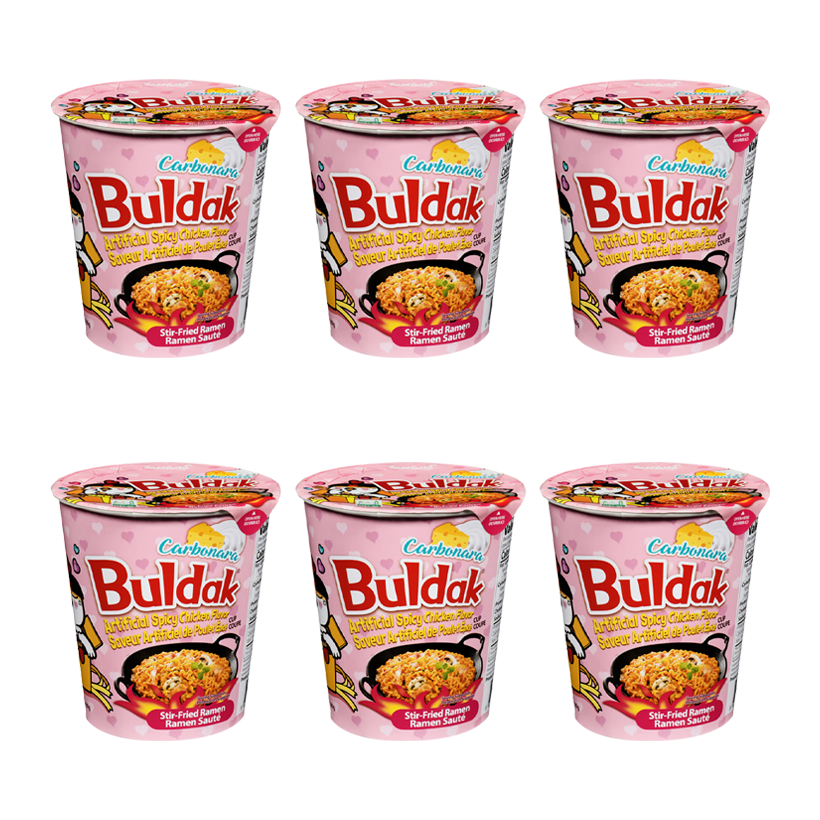 Набор Лапша 6шт Samyang Buldak Carbonara (Курица в Соусе Карбонара) в Стаканчике Острая 70g - Retromagaz