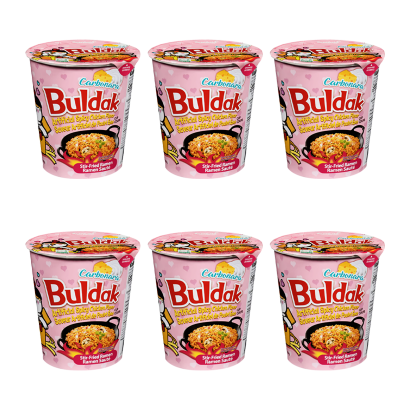 Набір Локшина 6шт Samyang Buldak Carbonara (Курка в Соусі Карбонара) у Стаканчику Гостра 70g - Retromagaz