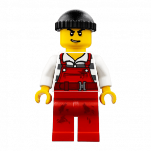 Фігурка Lego 973pb2601 Bandit Male with Red Overalls City Police cty0709 Б/У