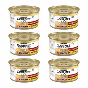 Набір Вологий Корм Purina для Котів Gourmet Gold Лосось та Курка 85g 6шт - Retromagaz