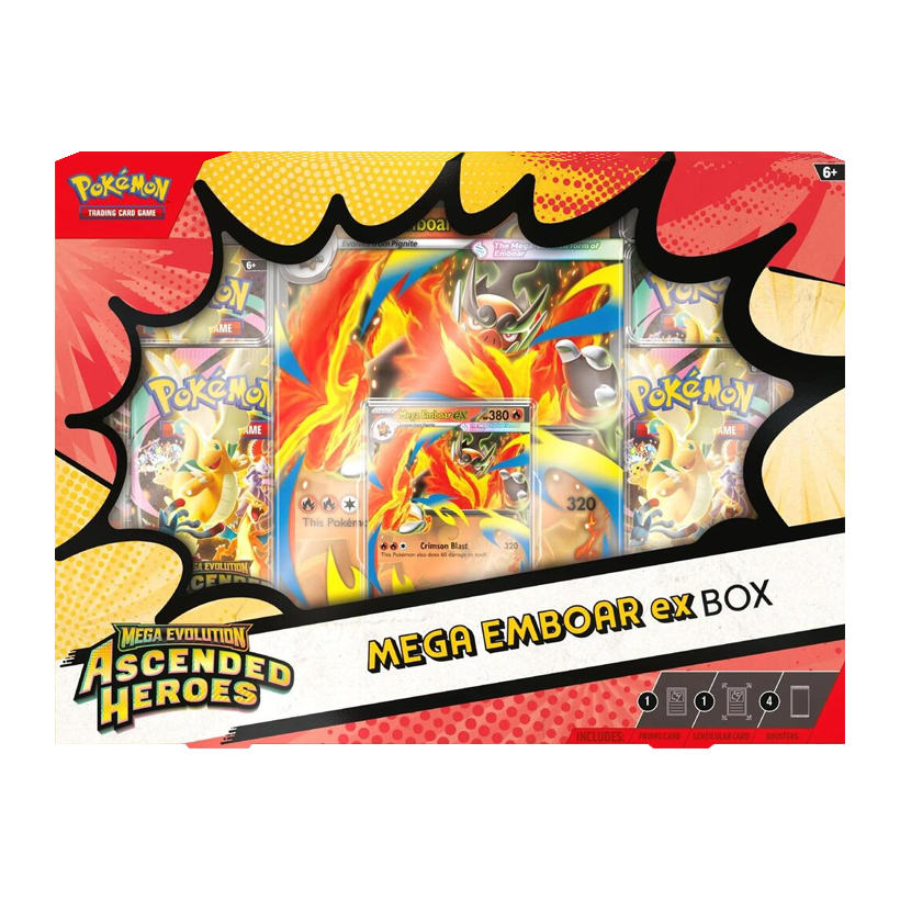 Картки Коллекционная Игра Pokemon Mega Evolution - Ascended Heroes Mega Emboar EX Box - Retromagaz