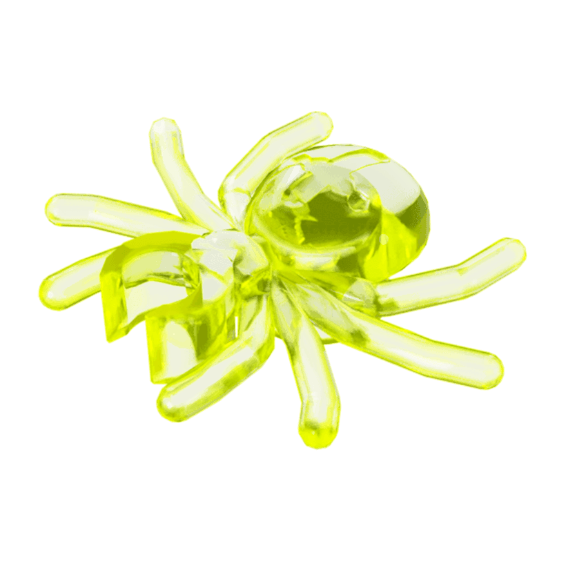 Фігурка 2шт Lego Земля Spider with Round Abdomen and Clip Animals 30238 1 4120133 6109894 Trans-Neon Green Б/У - Retromagaz