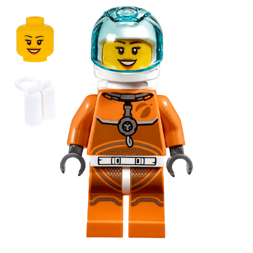 Фигурка Lego Space Port 973pb3557 Astronaut Female Orange Spacesuit City cty1065 Б/У - Retromagaz