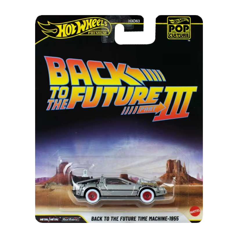 Машинка Premium Hot Wheels Back to the Future Time Machine - 1955 Pop Culture 1:64 JHW94 Grey - Retromagaz